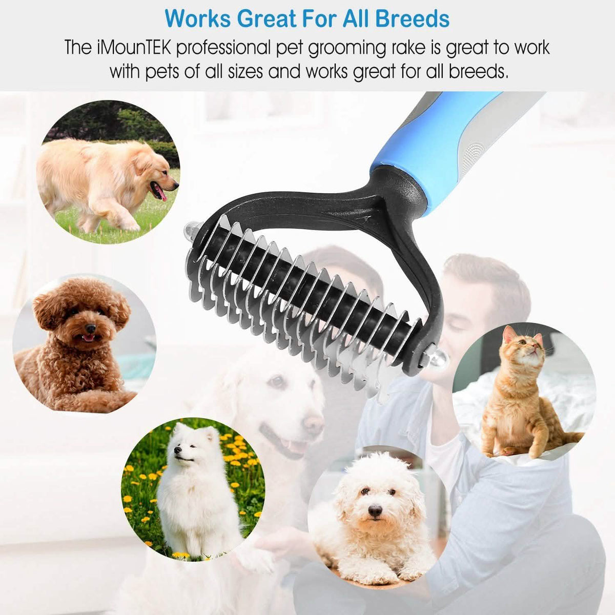 Dog and Cats 2 Sided Grooming Rakes
