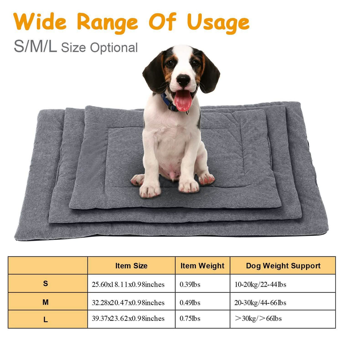 Dog Bed Mat Comfortable Fleece Reversible Pad