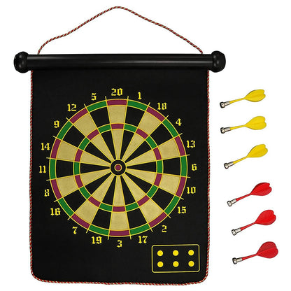 Double Sided Magnetic Roll-Up Dart Board and Bullseye Game