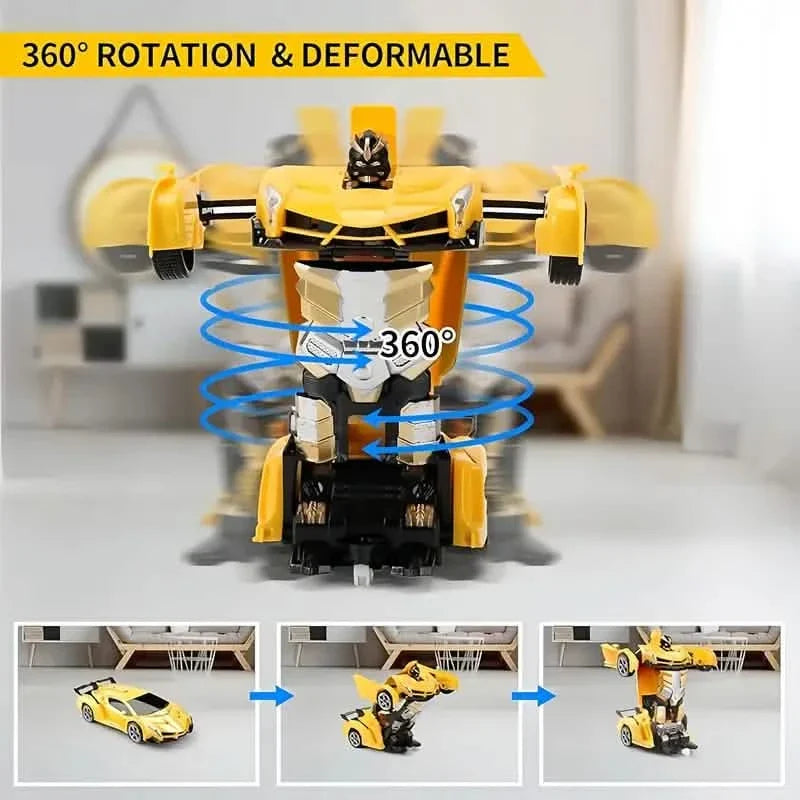 1:18 Remote Control Deformation Robot Car with LED Lights – 360° Drift, USB Rechargeable