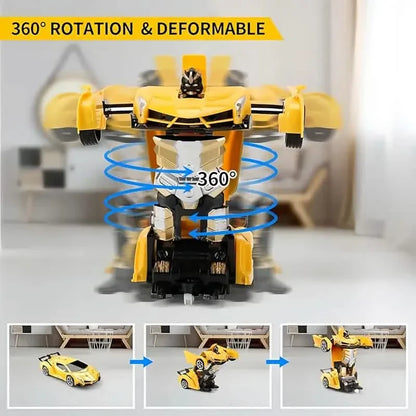 1:18 Remote Control Deformation Robot Car with LED Lights – 360° Drift, USB Rechargeable