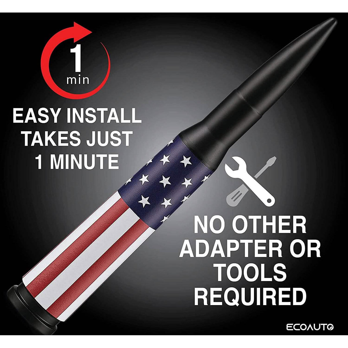 EcoAuto Badass Bullet Antenna Replacement Fits All Chevy & GMC Truck