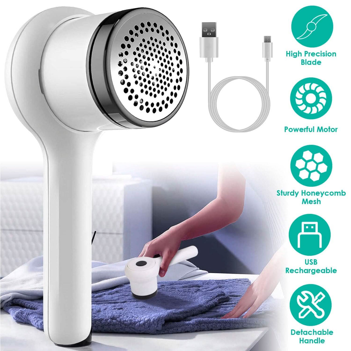Electric Fuzz Pilling Trimmer Sweater Shaver with Detachable Handle