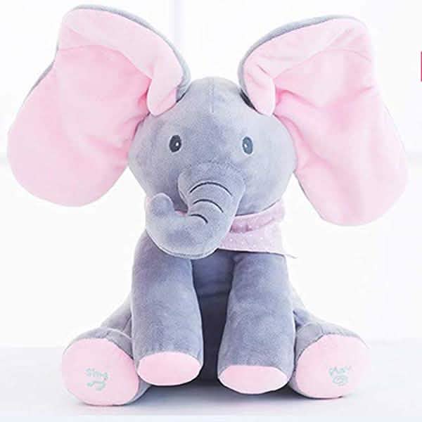 Electronic Talking Singing Blinking Eyes Elephant Plush Toy