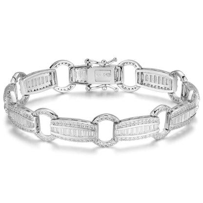 Elegant Baguette Link Crystal Tennis Bracelet