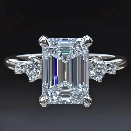 Elegant Princess Cut Cubic Zirconia Engagement Ring