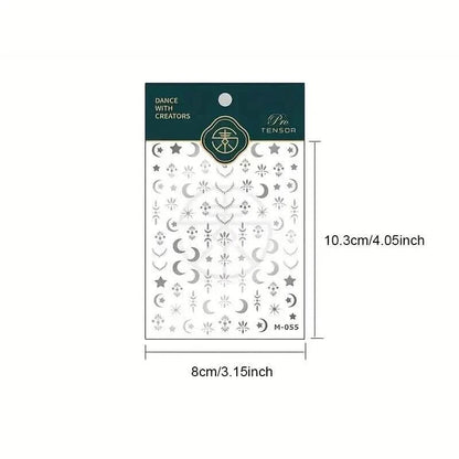 Embossed Three-dimensional Star and Moon Pattern Nail Stickers