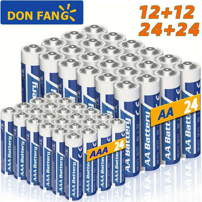 48-Pack: AA + AAA Carbon Battery Combo – 1.5V, Non-Rechargeable
