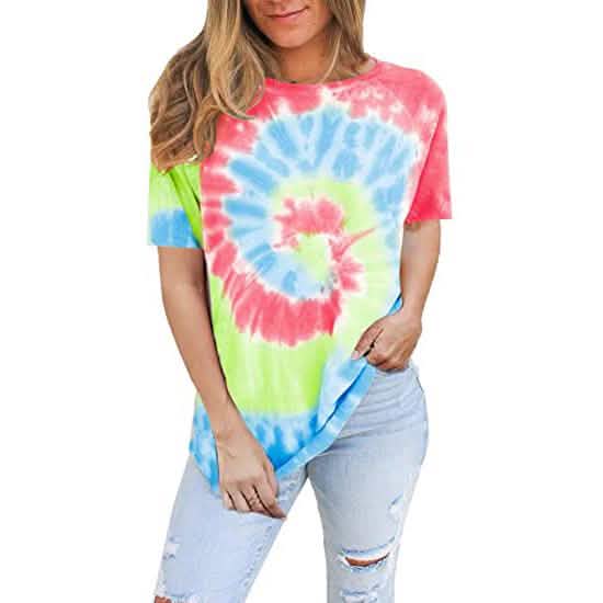 Women's Tie Dye Sweatshirt Casual Crewneck Pullover Shirts