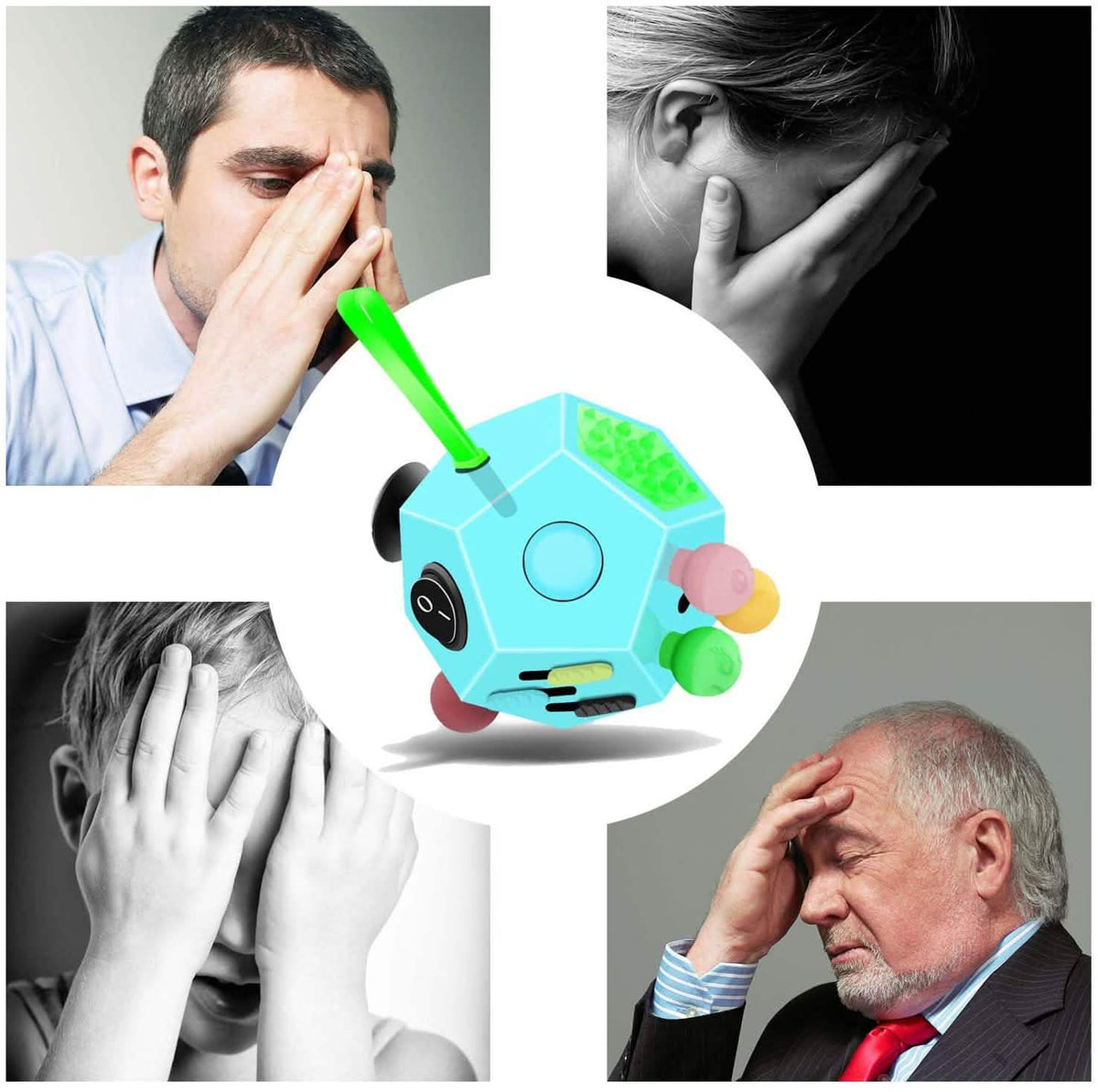 Fidget Dodecagon ‚Äì12-Side Fidget Cube Relieves Stress and Anxiety Anti Depression Cube