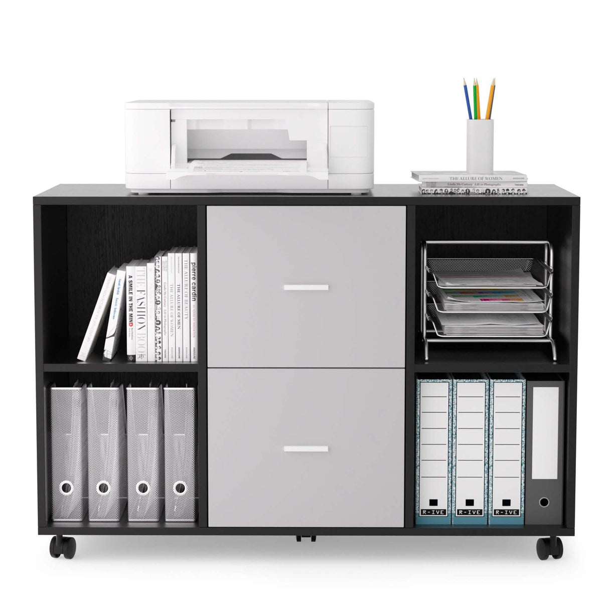 File Cabinet 2 Drawers Wooden Lateral Filling Cabinet