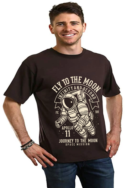 Fly To The Moon Men's Bamboo Viscose/Organic Cotton Short Sleeve Graphic T-Shirt