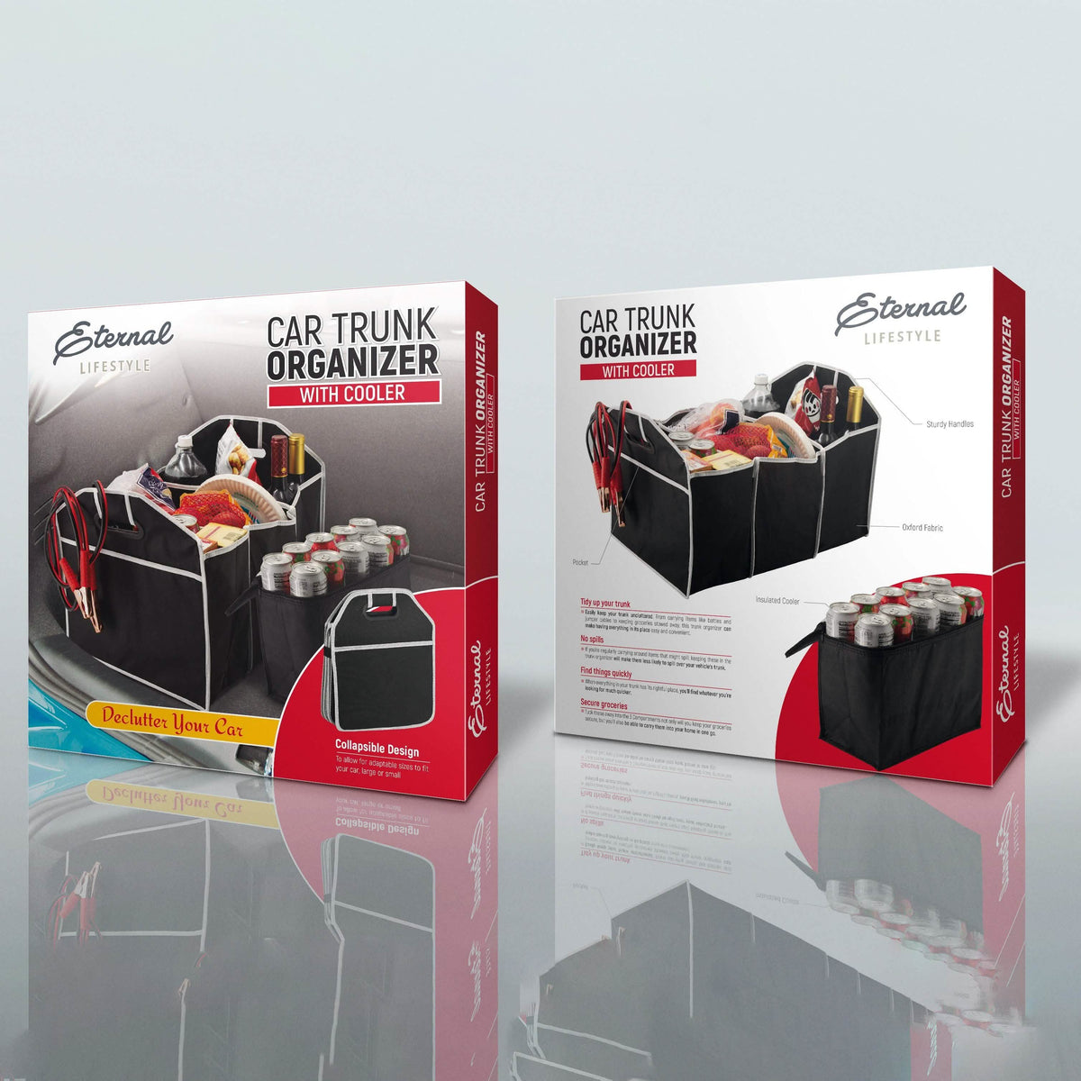 Foldable Car Trunk Organizer with Cooler