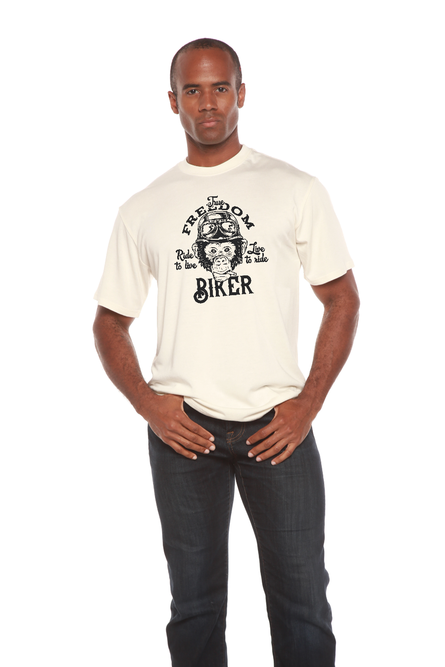 Freedom Biker Men's Bamboo Viscose/Organic Cotton Short Sleeve Graphic T-Shirt
