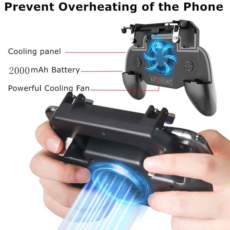 Gaming Grip with Portable Charger Cooling Fan