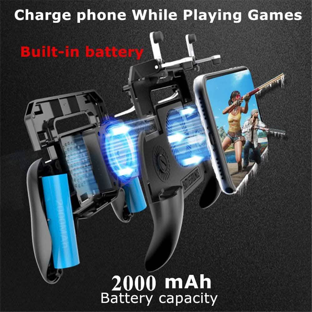 Gaming Grip with Portable Charger Cooling Fan
