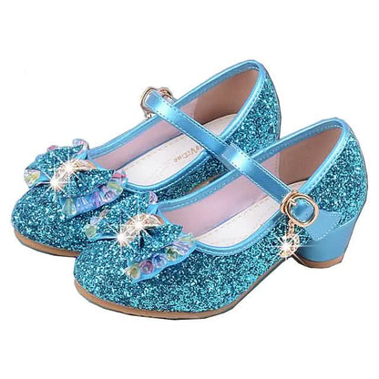 Girls'Heels Party Mary Jane Basic Pump Dress Crystal Bowknot