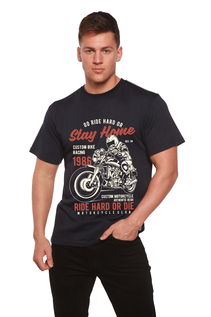 Go Ride Hard Men's Bamboo Viscose/Organic Cotton Short Sleeve Graphic T-Shirt