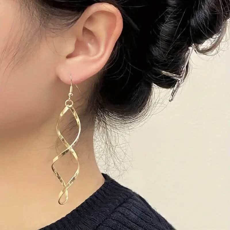 Spiral Design Dangle Earrings