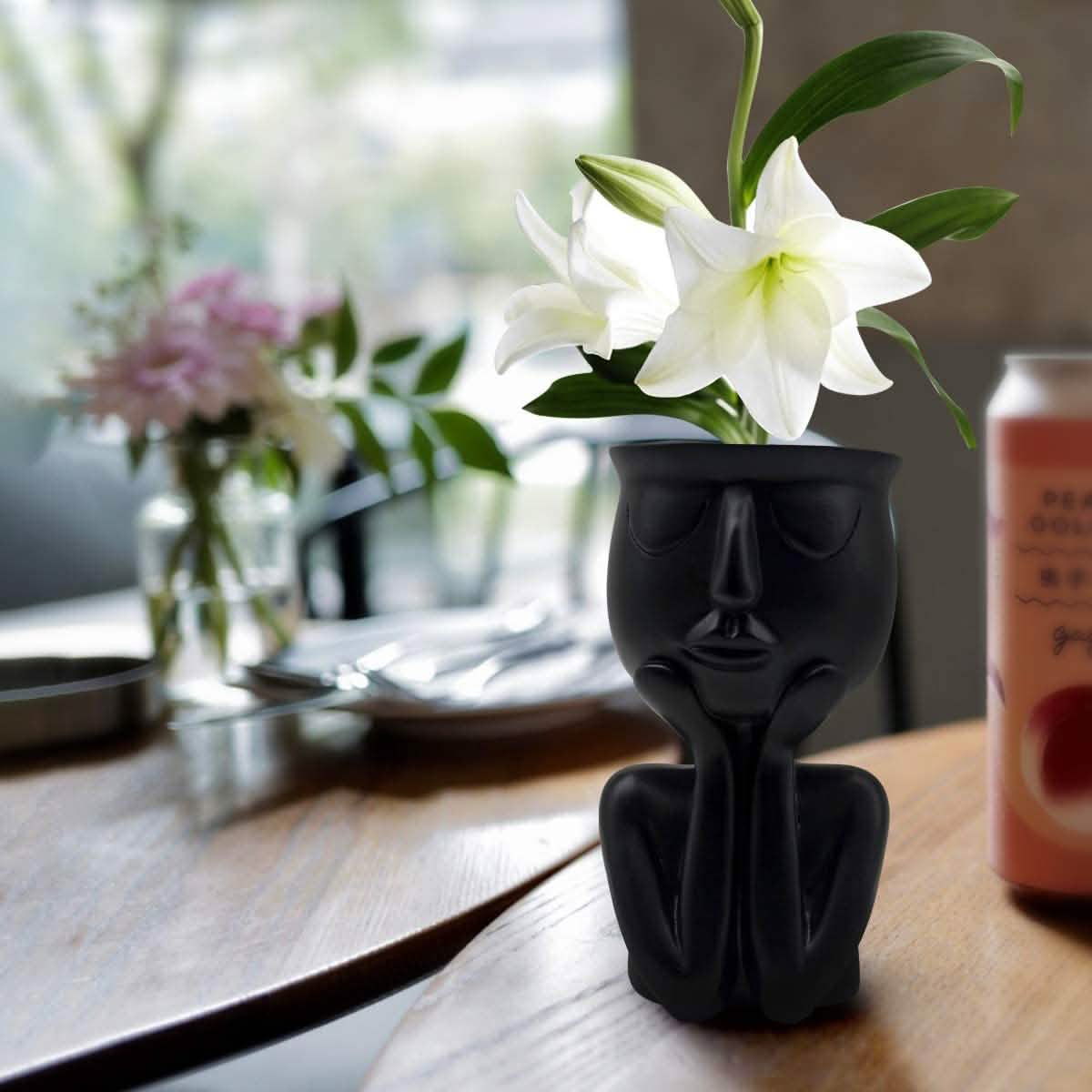 Greneric Character Portrait Flower Pot Resin Succulents Plant Pot
