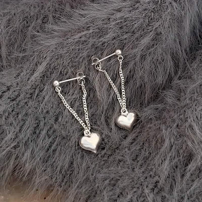 Heart-Shaped Dangle Earrings