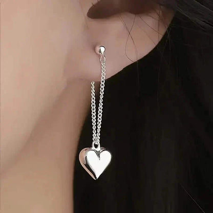 Heart-Shaped Dangle Earrings