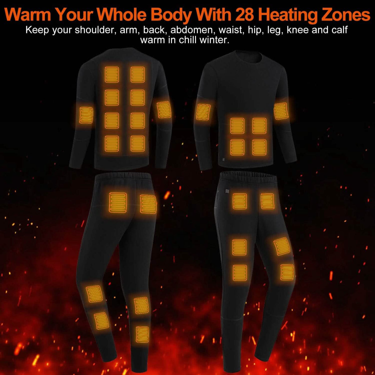 Heated Underwear Long Shirt and Pants Set