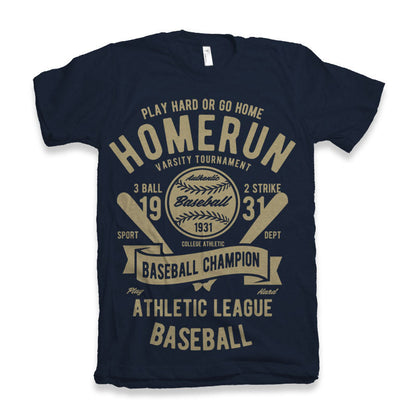 Homerun Baseball Men's Bamboo Viscose/Organic Cotton Short Sleeve Graphic T-Shirt