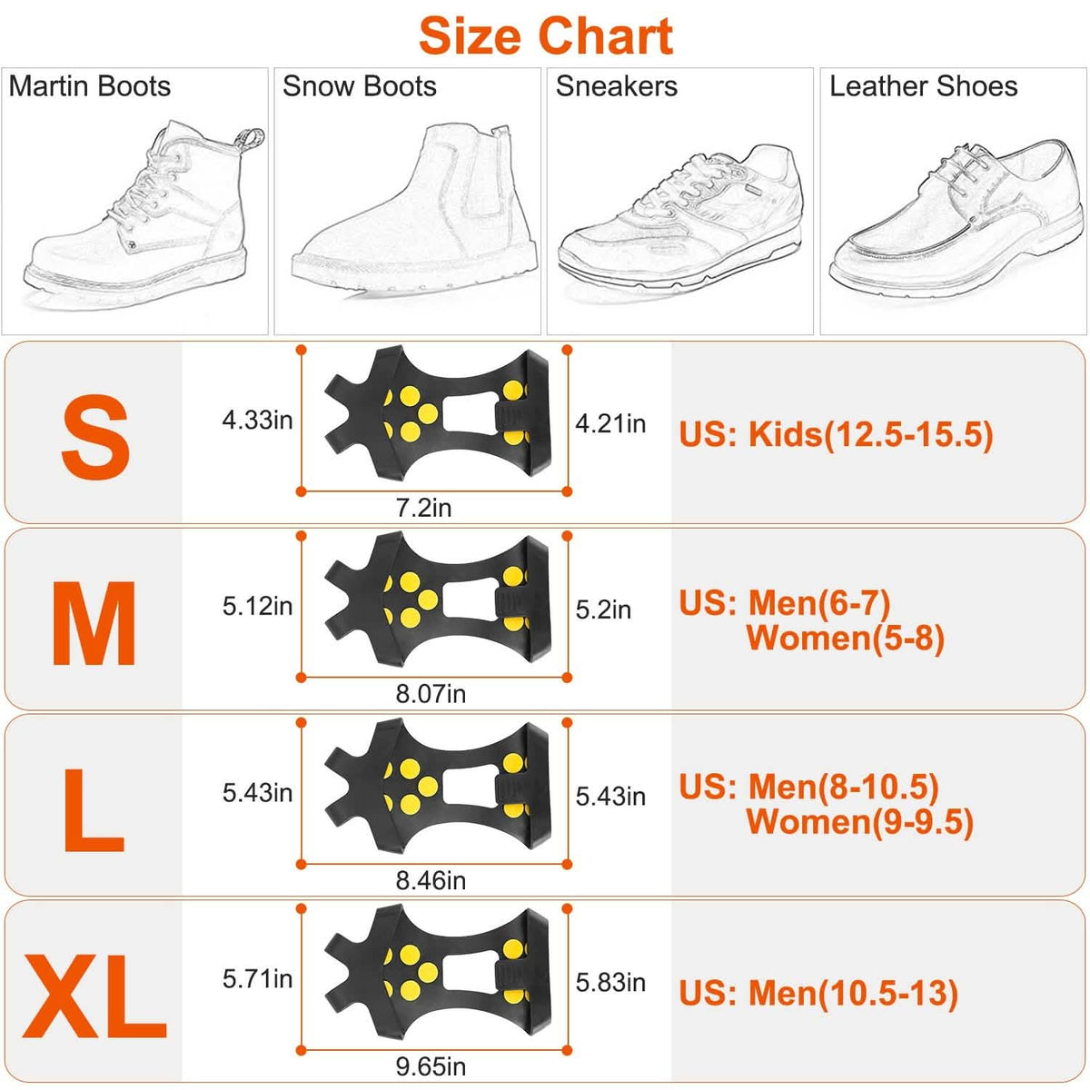 Ice Snow Grips Anti Slip Over Shoe