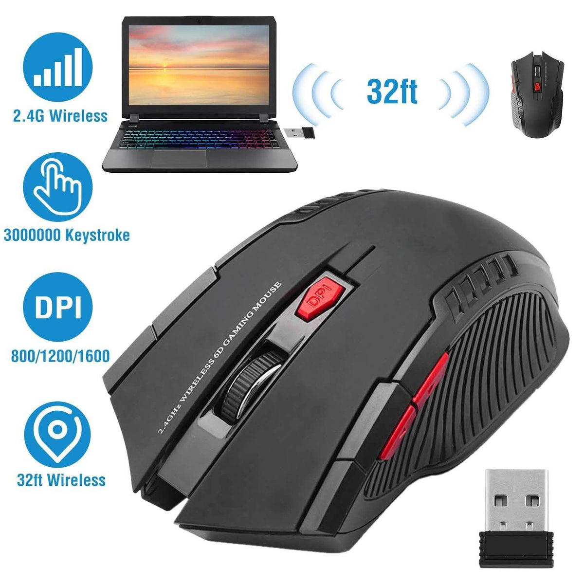 iMountek 2.4G Wireless Gaming Mouse