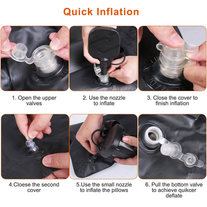 Inflatable SUV Air Mattress Thickened Camping Bed Cushion with Pillow
