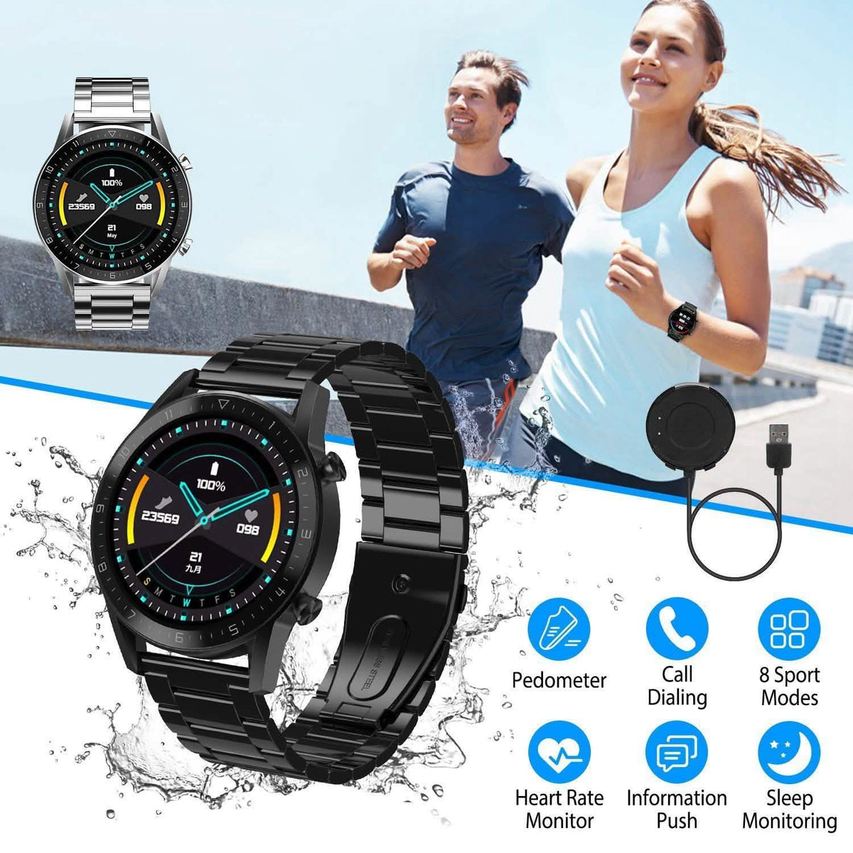 IP67 Waterproof Wireless Smartwatch Fitness Tracker