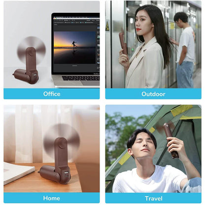 JISULIFE 3-in-1 Portable Small Pocket Fan with Power Bank