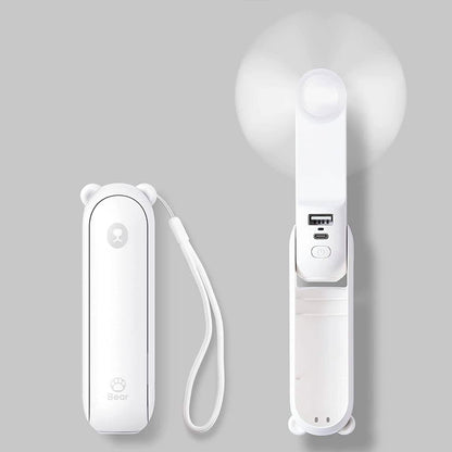 JISULIFE 3-in-1 Portable Small Pocket Fan with Power Bank