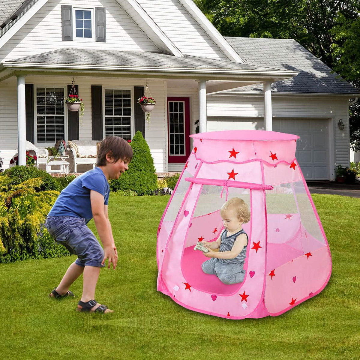 Kids Pop Up Prince Princess Toddler Play Tent