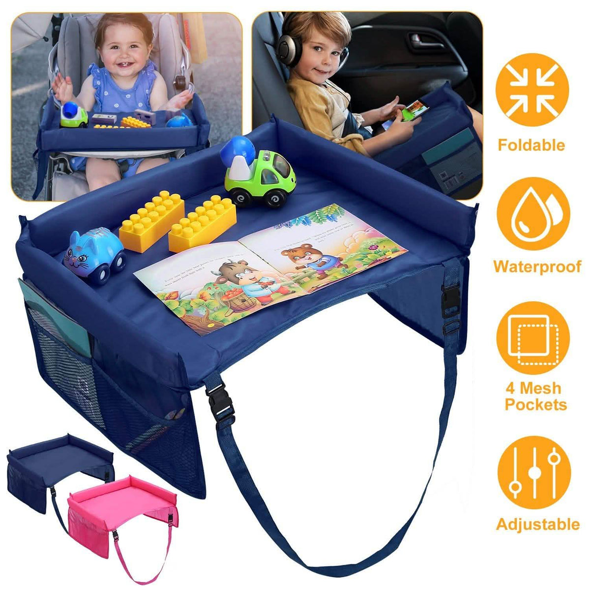 Kids Safety Travel Tray Waterproof Car Seat
