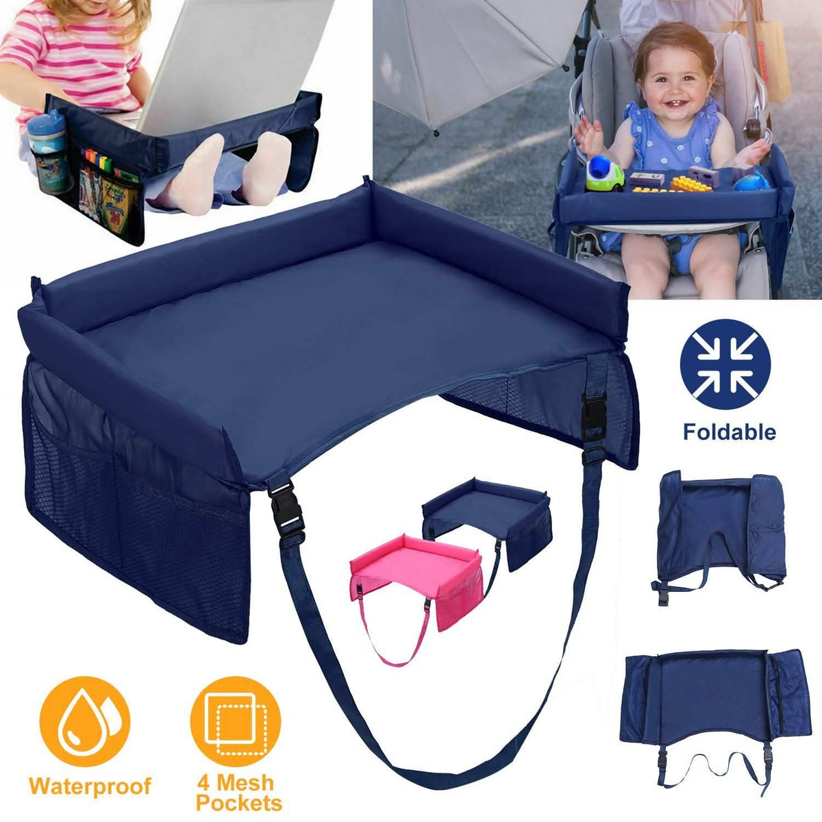 Kids Safety Travel Tray Waterproof Car Seat