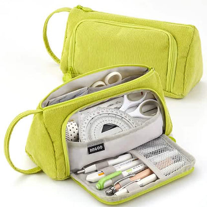 Large Capacity Corduroy Pencil Case