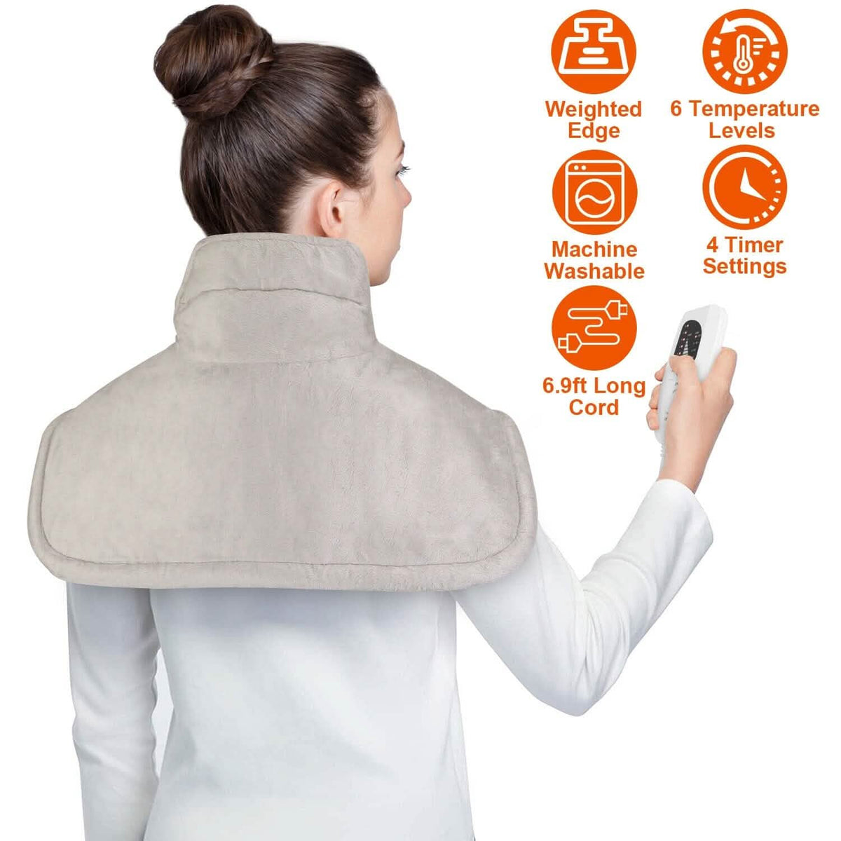 Large Weighted Heating Pad for Neck and Shoulders