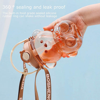 Leak-Proof Bear Water Bottle for Girls