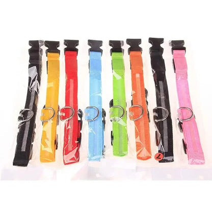 LED Dog Collars Light Adjustable Flashing Luminous Collar Night Anti-Lost