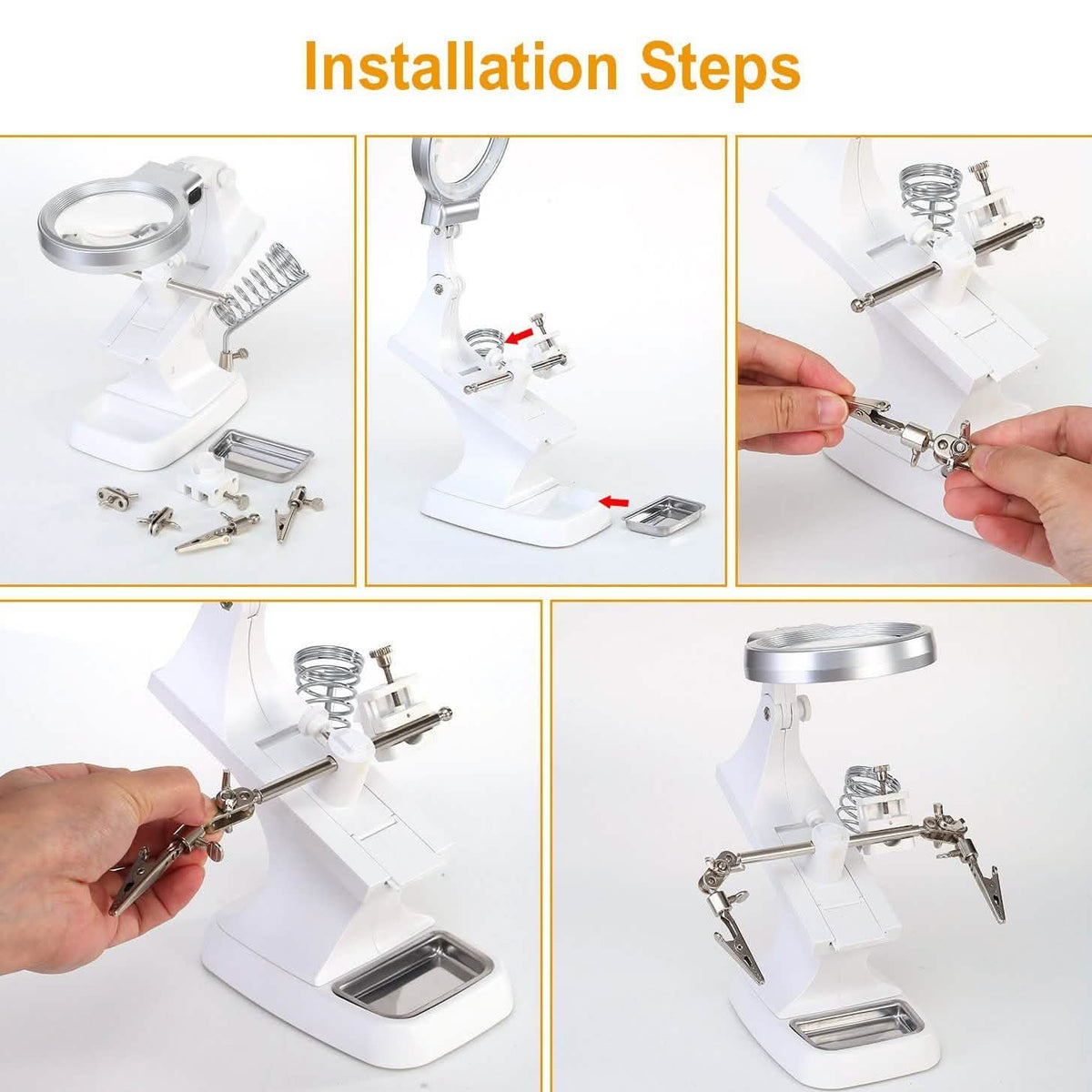 LED Lights Helping Hands Magnifying Glass