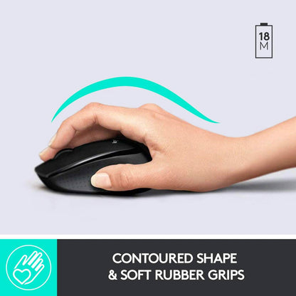 Logitech Wireless Combo Full-Sized Keyboard with Comfortable Right-Handed Mouse (Refurbished)