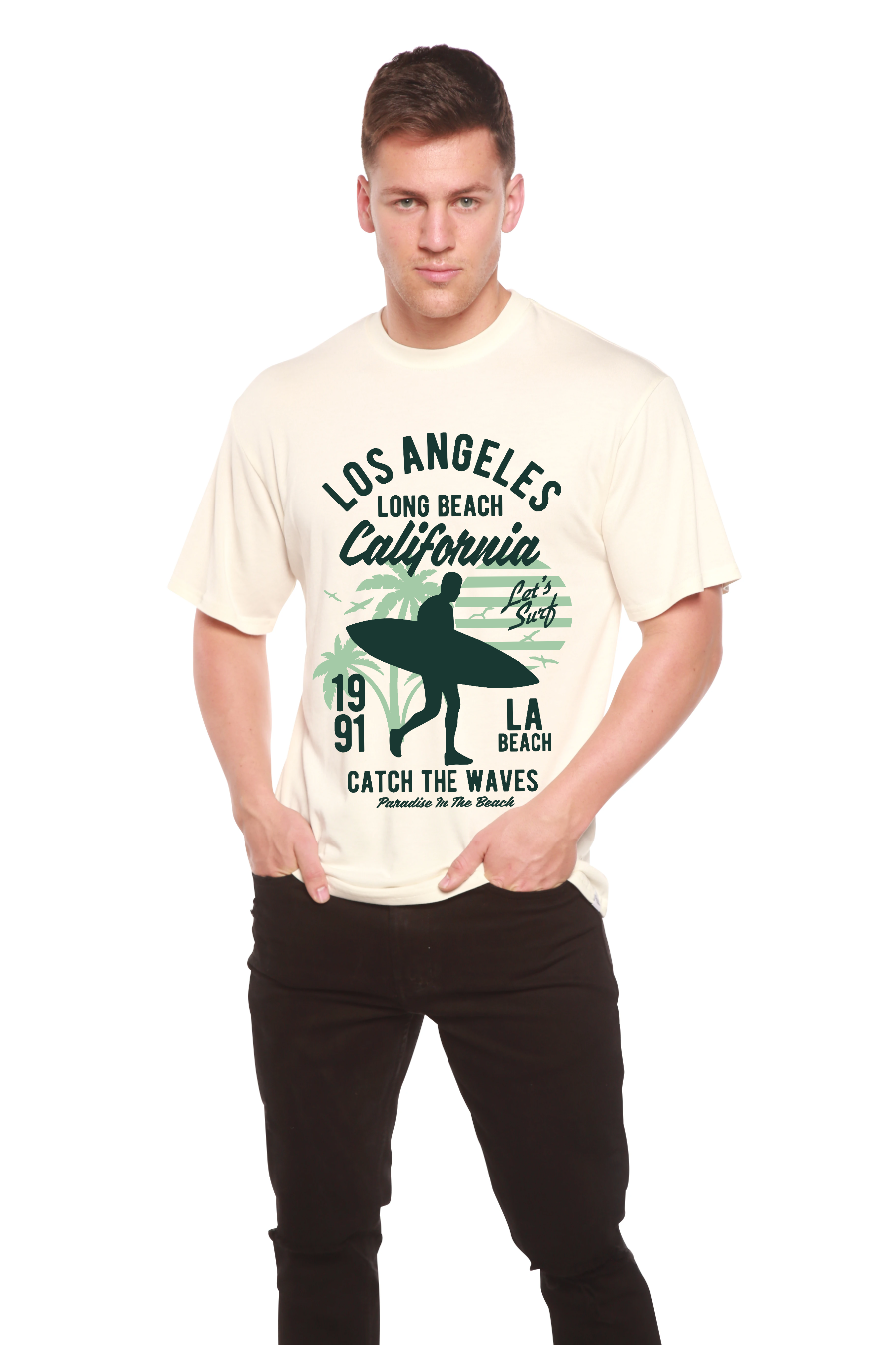 Los Angeles Men's Bamboo Viscose/Organic Cotton Short Sleeve Graphic T-Shirt
