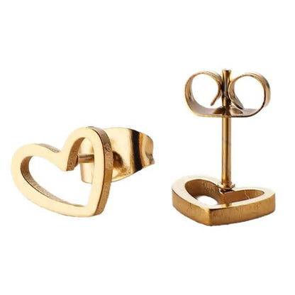 Love Stud Alloy Heart Earrings