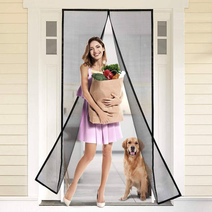 Magnetic Screen Door With Durable Fiberglass Mosquito Mesh Curtain