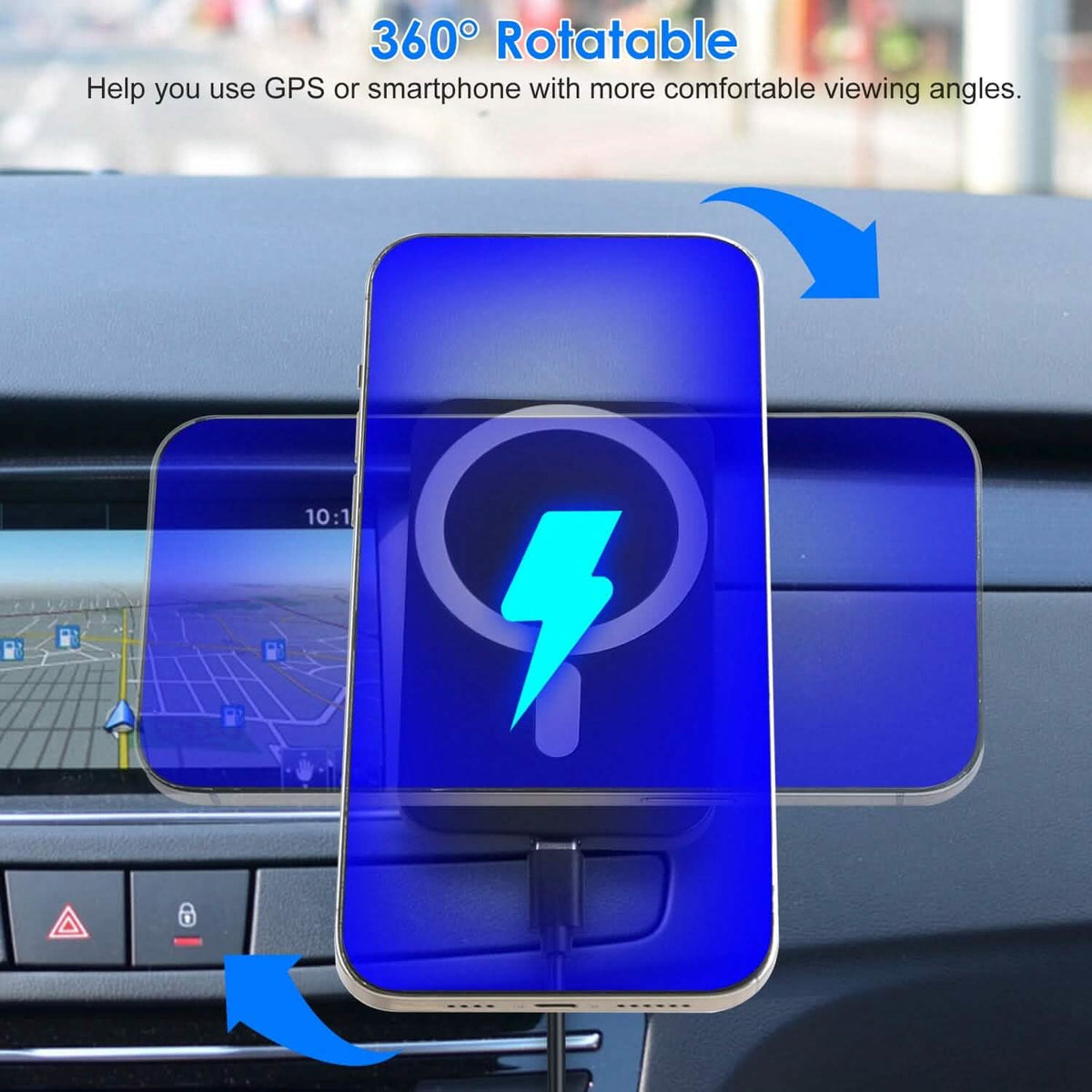Magnetic Wireless Charger MagSafe Car Phone Mount Air Vent Holder