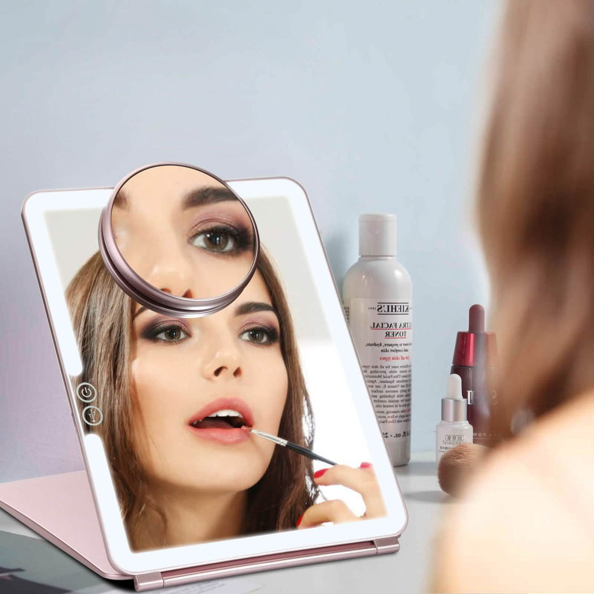 Magnifier USB Charging LED Makeup Mirrors