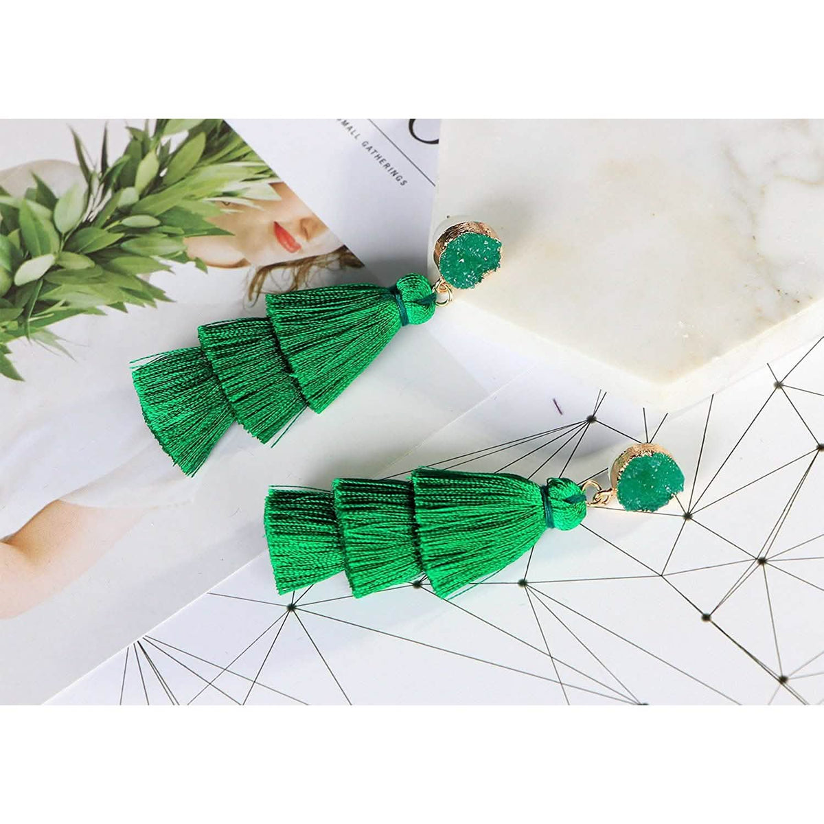 Me&Hz Colorful Layered Tassel Earrings