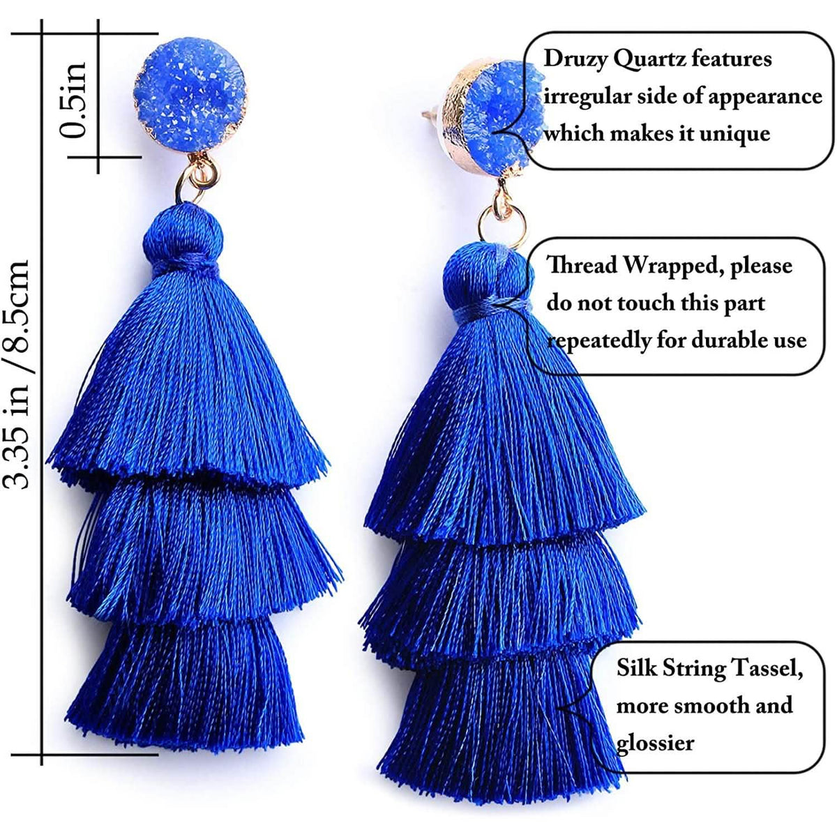Me&Hz Colorful Layered Tassel Earrings